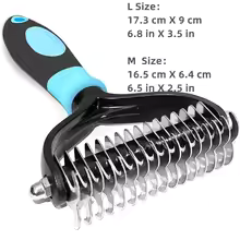 Pet Grooming Tool, Universal Detangling Comb for Dogs, Stainless Steel Double-Sided Design, Effective Shedding Removal & Matted Hair Tamer, Practical Daily Dog Coat Maintenance Supplies.